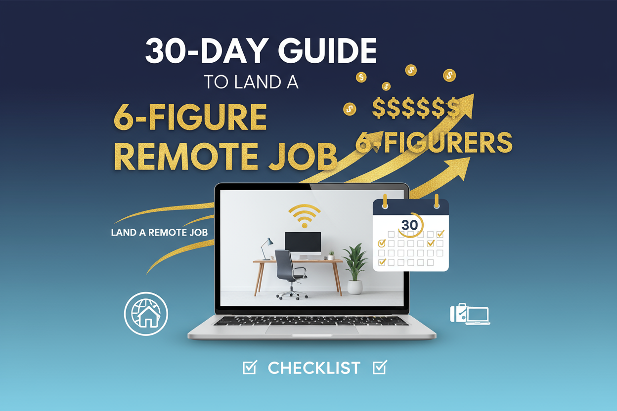 30-Day Guide to Land a 6-Figure Remote Job | PDF Checklist