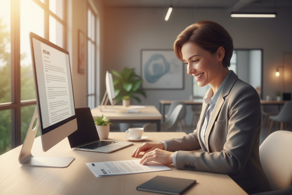 happy radiant getting their resume reviewed